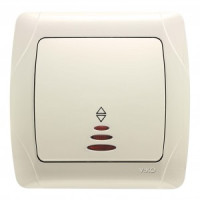 VIKO by Panasonic Carmen выкл. СУ 1 кл. прох.инд. крем. 90562063-RU (Турция)