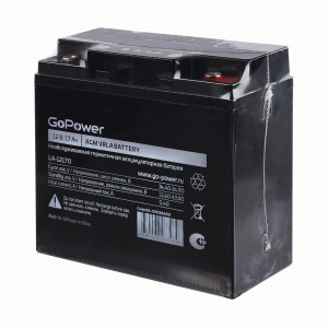 Ак-р свинцово-кислотный GoPower LA-12170 12V 17Ah клеммы под болт M5 (1/2)