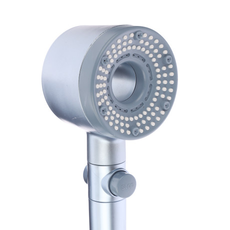 RAIN Лейка для душа, 5 режимов, с фильтром, кнопка-стоп, 80мм, светло-синий