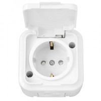 Bylectrica ПРАЛЕСКА АКВА роз. 1-мест. ОУ земля шт. IP54 белый, (РА16-097)