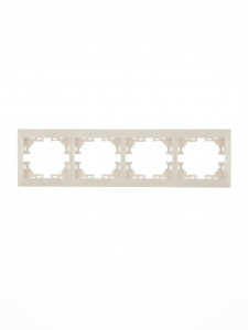 Lezard Мира рамка 4 мест. (б/вст, горизонт.) крем. (PC) 701-0300-149