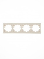 Lezard Мира рамка 4 мест. (б/вст, горизонт.) крем. (PC) 701-0300-149