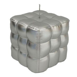 Свеча "Плюшевый пуф" серебряная (лак), 6,5x5,5x5,5 см Волшебная страна