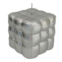 Свеча &quot;Плюшевый пуф&quot; серебряная (лак), 6,5x5,5x5,5 см Волшебная страна