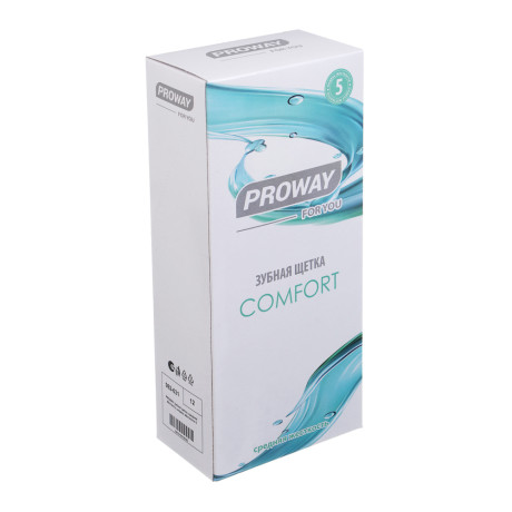 PROWAY Зубная щетка, средняя жёсткость, индекс жёсткости 5