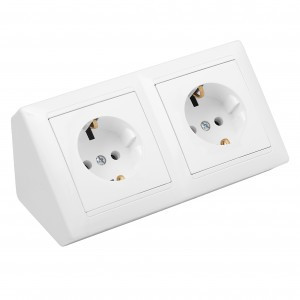 Bylectrica СТИЛЬ розетка угловая ОУ 2 мест. 16A бел. (земля) IP20 РА16-752