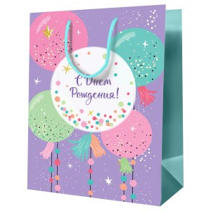 Пакет подарочный 26*32*12см MESHU "Воздушные шары", ламинированный 354780