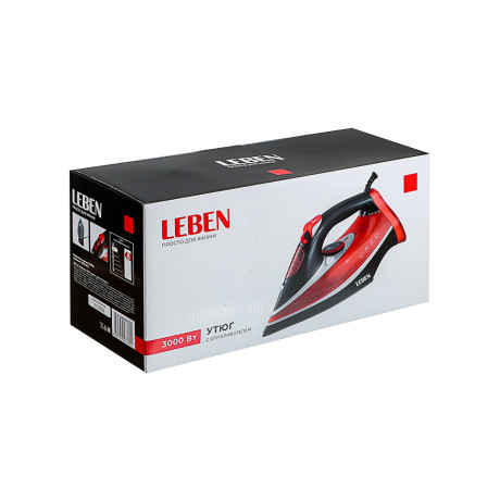 LEBEN Утюг с отпаривателем 3000 Вт, подошва - керамическое покрытие