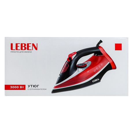 LEBEN Утюг с отпаривателем 3000 Вт, подошва - керамическое покрытие