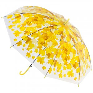 Зонт-трость полуавтоматический BASIC, 90см, ЭВА, листья, оранжевый 107779 Рыжий кот