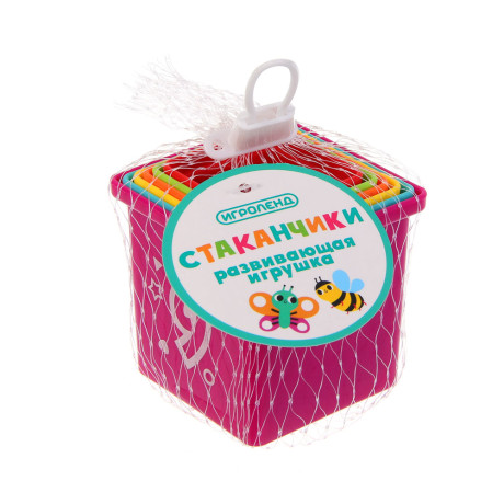 ИГРОЛЕНД Развивающая игрушка "Стаканчики", PP, 6,3х6,3х6,8см