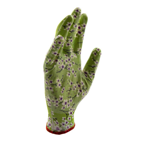 Перчатки садовые из полиэстера с нитрильным обливом, MIX цветов, M Palisad