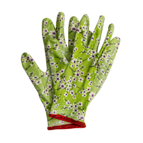 Перчатки садовые из полиэстера с нитрильным обливом, MIX цветов, M Palisad