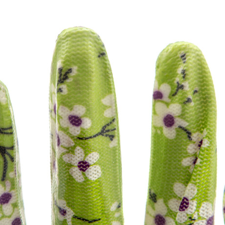 Перчатки садовые из полиэстера с нитрильным обливом, MIX цветов, M Palisad