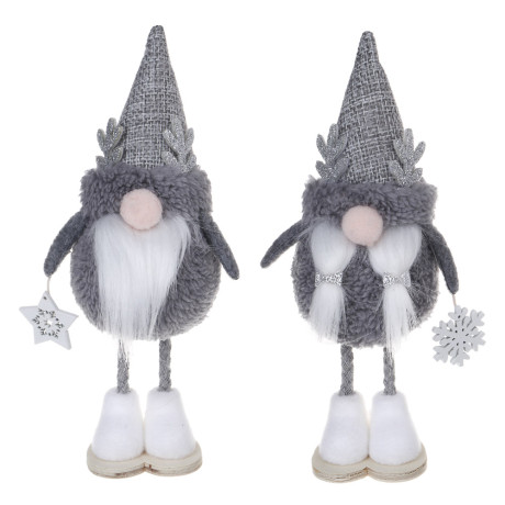 СНОУ БУМ Сувенир Гном 5x6x18 см, полиэстер, серый, 2 вида