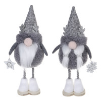 СНОУ БУМ Сувенир Гном 5x6x18 см, полиэстер, серый, 2 вида