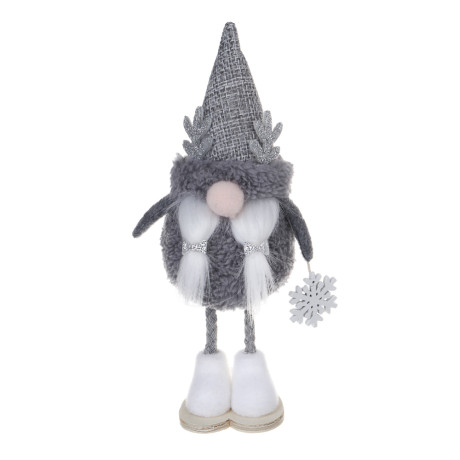 СНОУ БУМ Сувенир Гном 5x6x18 см, полиэстер, серый, 2 вида