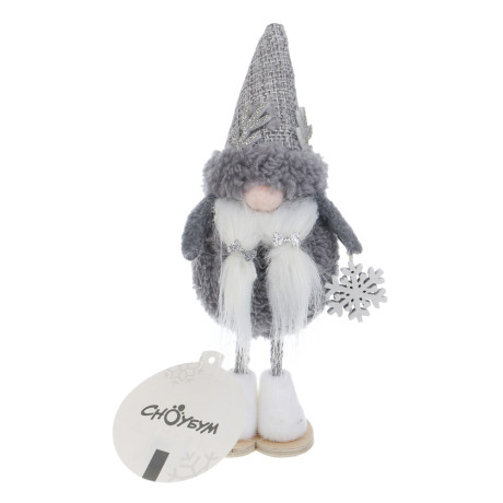 СНОУ БУМ Сувенир Гном 5x6x18 см, полиэстер, серый, 2 вида