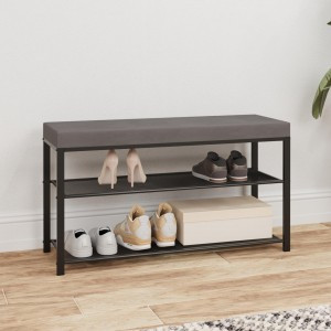 Банкетка Торонто 33С, каркас черный, сиденье серое, 88,5*30*49см, до 120кг БТ33СЧС под заказ ЗМИ