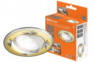 TDM GU5.3 MR16 50W св-к встр 02-04 поворот 12/220В перлам зол/хром литая сталь (10!) SQ0359-0011