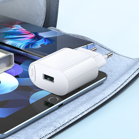 hoco. Зарядное устройство модель C109A, USB-A 10.5W, цвет: белый