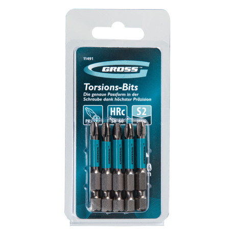 Бита торсионная PH3 x 50 мм, для ударных шуруповертов, 5 шт. Gross