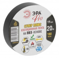 ЭРА PRO180BLACK изолента ПВХ 19/20 черная 180мкм (-50°С до +105°С) 250% растяж. (Супер Плюс) 6047