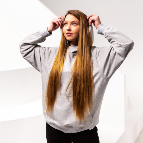 BY Basic Толстовка женская, хлопок, цвет серый, размер L