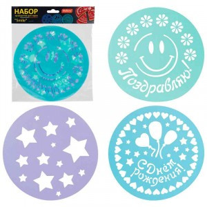 Трафареты д/торта Mallony "Smile", 22см, набор 3шт/уп, цена за уп 3956 Mallony