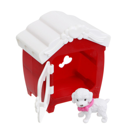 ИГРОЛЕНД Питомец с акс. "Дружок в будке" ABS, PP, 8х5х12 см, 6 диз.