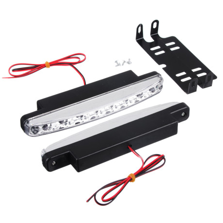 ЕРМАК Дневные ходовые огни, LED 8шт., пласт. корп., 158мм, 12V, белый, 2шт.