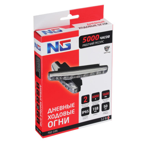 ЕРМАК Дневные ходовые огни, LED 8шт., пласт. корп., 158мм, 12V, белый, 2шт.