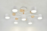 General Люстра 7GX53 50W 665х205 230V белый, мет/дер Альберто без пульта IP20 662218