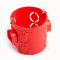 Stekker Подрозетник углубл. с кабель-каналом для сплош. стен, красный 68x62мм EBX30-01-1 49002