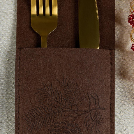 PROVANCE Фелиз Подставка фетровая под столовые приборы, 2шт в комплекте, 100% полиэстер, натуральный