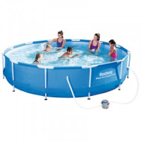 Бассейн каркасный 366х76 см, 6473 л, фильтр-насос в комплекте, 56416 Bestway 30557