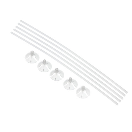 Набор трубочек с зажимом для шарика, 5шт. пластик, 0,5х3,8х41см