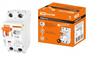 TDM дифф. автоматический выкл. АВДТ 63S 2P C40 300мА, тип AC, 6кА SQ0202-0039