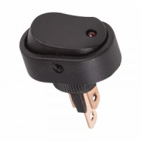 REXANT выкл. клавишный 12V 20А (3с) ON-OFF черн. ОВАЛ с красн LED инд цена за шт , (10!),36-2670