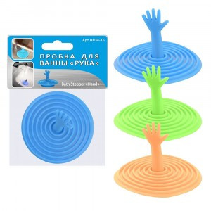 Пробка д/ванной "Рука", d=4,4-5,5см (кратность 12шт!!!), пластик DH34-16 Мультидом