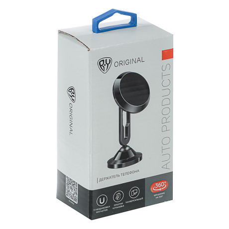 BY Держатель телефона магнитный, на панель, металлический, черный