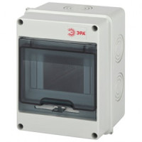 ЭРА SIMPLE бокс (корпус) пластик КМПн- 5 мод. (ЩРН) навесной, опломбировка, серый IP65