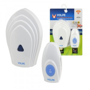 Volpe звонок беспроводной  80м, 16 мелодий, инд, бел, кнопка IP53,блистер UDB-Q029 W-R1T1-16S-80M-WH