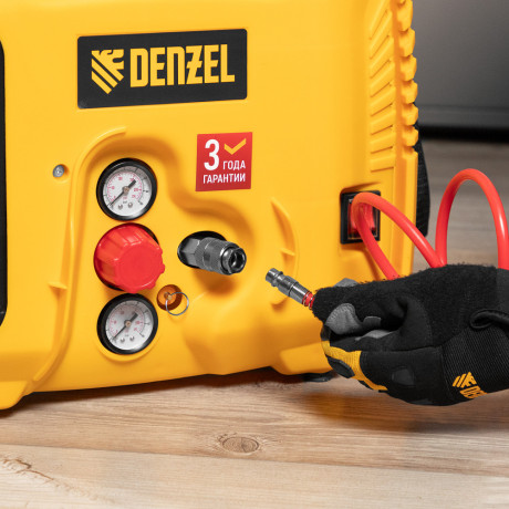 Компрессор воздушный DL1300, 10 бар, 1,3 кВт 180 л/мин 5 л, с набором аксессуаров Denzel