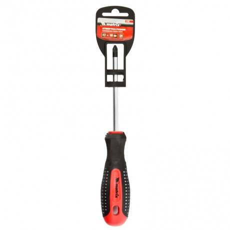 Отвертка Fusion, PZ2 x 100 мм, CrV, трехкомпонентная рукоятка "Anti slip" Matrix