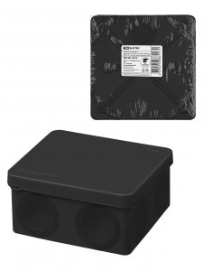 TDM Коробка распред. двухкомпонентная ОУ 100х100х50 8гермов.,черный IP66 ПМ инд.шк.(60!) SQ1401-2913