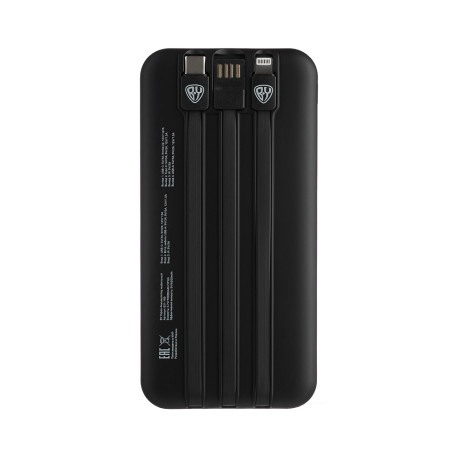 BY Герои Аккумулятор мобильный, 10000мАч, встроенные кабели, индик.заряда, светящийся логотип