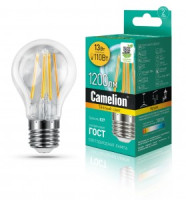 Camelion ЛОН A60 E27 13W(1200lm) 3000K 2K филамент 105x60 LED13-A60-FL/830/E27