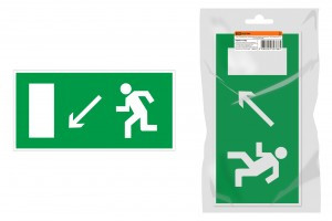 TDM Знак 350х124мм "Направление к эвакуац. выходу налево вниз"  для ССА инд. уп. (10!) SQ0817-1002