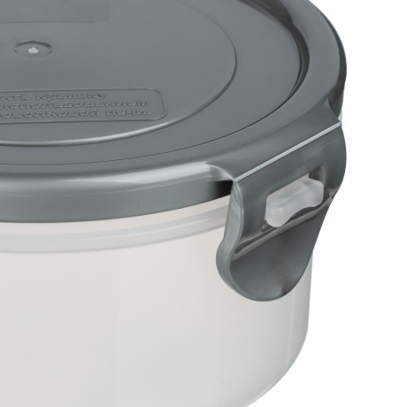 Контейнер герметичный для СВЧ с защелками, круглый, 0,35л, D-12см, H-6см, пластик